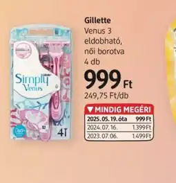 DM Gillette Venus 3 eldobhat női borotva ajánlat