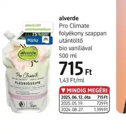 DM Alverde Pro Climate folyékony szappan ajánlat