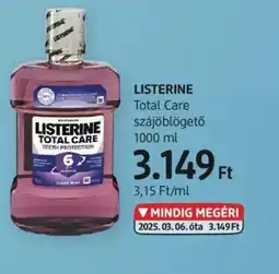 DM Listerine Total Care szájöblögető ajánlat