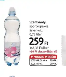 DM Szentkirályi sportkupakos ásványvíz ajánlat