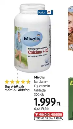 DM Mivolis kalcium+D3-vitamin tabletta ajánlat