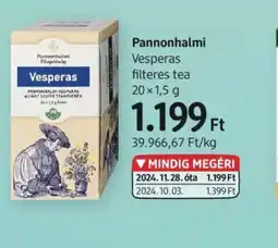 DM Pannonhalmi Vesperas filteres tea ajánlat