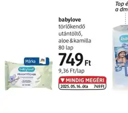 DM Babylove törlőkendő ajánlat