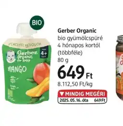 DM Gerber Organic bio gyümölcspüré ajánlat