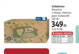 DM Soft&Sicher Recycling papír zsebkendő ajánlat
