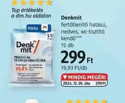 DM Denkmit fertőtlenítő hatású, nedves, wc-tisztít kendő ajánlat