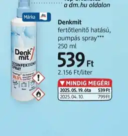 DM Denkmit fertőtlenítő hatású pumpás spray ajánlat