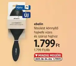 DM ebelin fésülést könnyítő hajkefe vizes és száraz hajhoz ajánlat