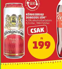 PENNY Königsbrau dobozos sör ajánlat