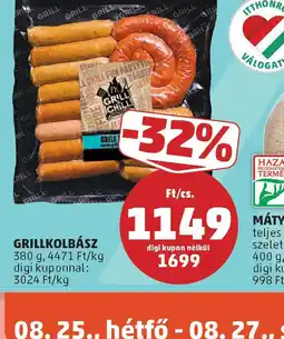 PENNY Grillkolbász ajánlat