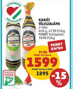 PENNY Karát téliszalámi ajánlat