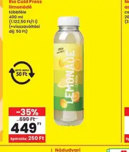 Interspar Rio Cold Press limonádé ajánlat