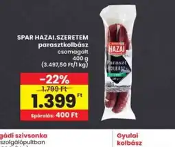 Interspar Spar Hazai Szeretem parasztkolbász ajánlat