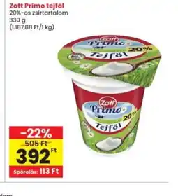 Interspar Zott Primo tejföl ajánlat