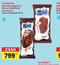 Interspar Zott Monte pálcikás jégkrém ajánlat