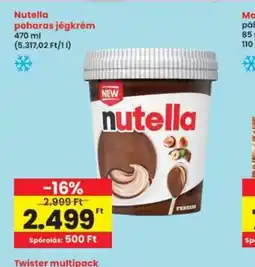 Interspar Nutella poharas jégkrém ajánlat