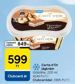Tesco CARTE D'OR Jégkrém ajánlat