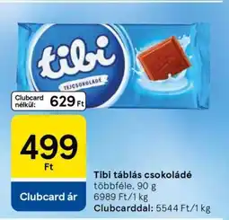 Tesco TIBI Táblás csokoládé ajánlat