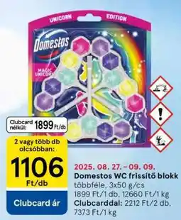 Tesco Domestos WC-frissítő blokk ajánlat