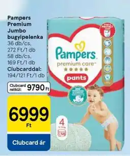 Tesco Pampers Premium Jumbo bugyi pelenka ajánlat