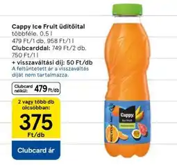 Tesco Cappy Ice Fruit üdítőital ajánlat