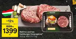 Tesco Nativus szarvas hamburger húspogácsa ajánlat