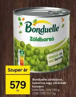 Tesco Bonduelle zöldborsó, kukorica vagy vörösbab konzerv ajánlat