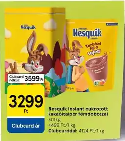 Tesco Nesquik Instant cukrozott kakaóitalpor fémdobozzal ajánlat