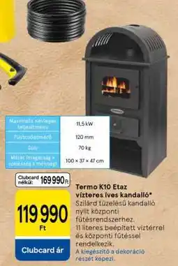 Tesco Termo K10 Etaz vízteres íves kandalló ajánlat