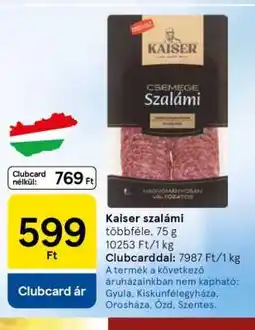 Tesco Kaiser szalámi ajánlat