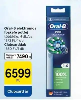 Tesco Oral-B elektromos fogkefe pótfej ajánlat