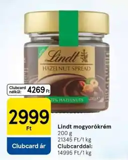Tesco Lindt mogyorókrém ajánlat