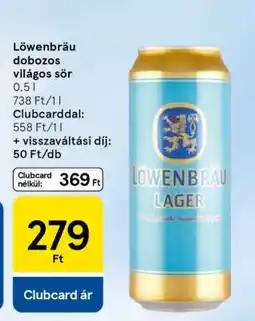 Tesco Löwenbräu dobozos világos sör ajánlat