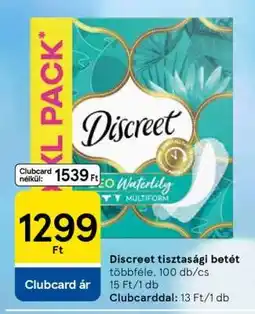 Tesco DISCREET TISZTASÁGI BETÉT ajánlat