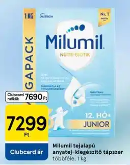 Tesco Milumil tejalapú anyatej-kiegészítő tápszer ajánlat