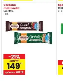 Interspar Cerbona Müzliszelet ajánlat