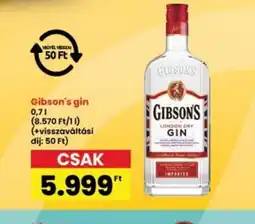 Interspar Gibson's gin ajánlat