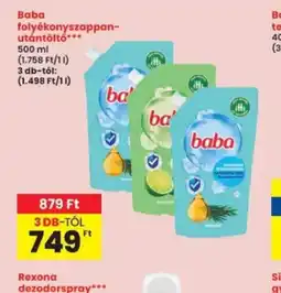 Interspar Baba folyékonyszappan-utántöltő ajánlat