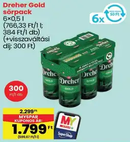 Spar Dreher Gold sörpack ajánlat