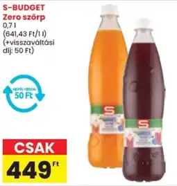 S-BUDGET Zero szörp