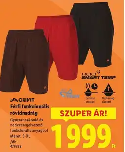 Lidl CRIVIT Férfi funkcionális rövidnadrág ajánlat
