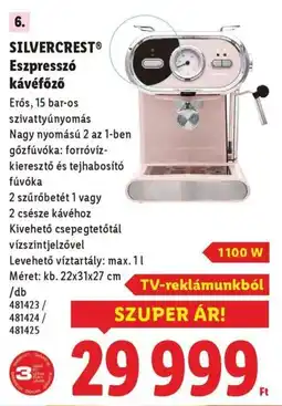Lidl SILVERCREST Eszpresszó kávéfőző ajánlat