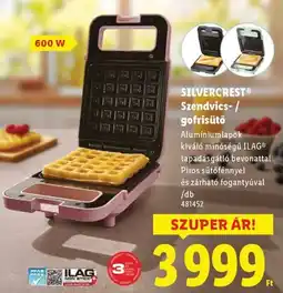 Lidl SILVERCREST Szendvics-/ gofrisütő Alumíniumlapok ajánlat
