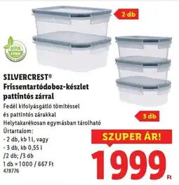 Lidl SILVERCREST Frissentartódoboz-készlet pattintós zárral ajánlat