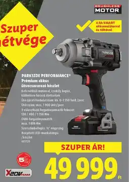 Lidl PARKSIDE PERFORMANCE Prémium akkus ütvecsavarozó készlet ajánlat