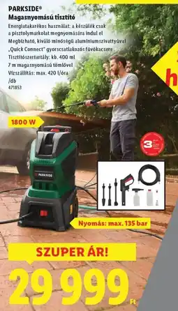 Lidl PARKSIDE Magasnyomású tisztító ajánlat