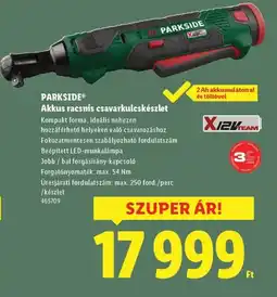Lidl PARKSIDE Akkus racsnis csavarkulcskészlet ajánlat