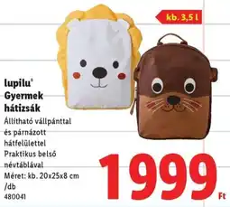 Lidl Lupilu Gyermek hátizsák ajánlat