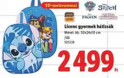 Lidl Licenc gyermek hátizsák ajánlat