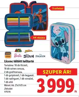 Lidl Licenc töltött tolltartó ajánlat